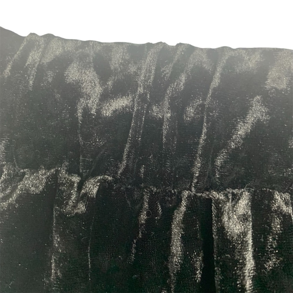 Mini Skirt Aline Skater Swing Skirt Crushed Velvet Whimsy Goth Fairy Black Lg/Sm - Picture 4 of 8